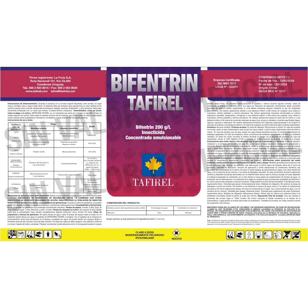 [Taf00097] Bifentrin 1 litro